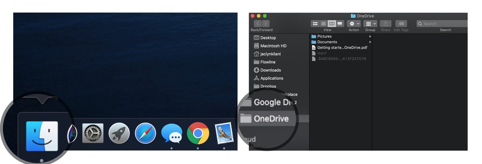 move a document for a thumbdrive to dropbox on mac